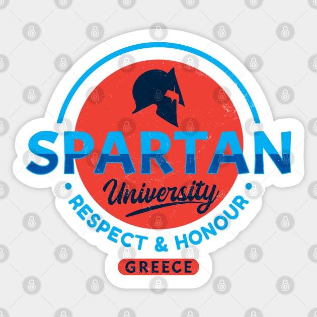 Spartan University Greece - Respect and Honor Sticker by NicGrayTees